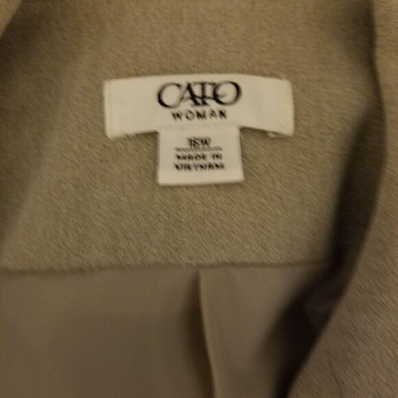 Cato Woman Beige Pinstripe Button-Up Blazer Jacket 18W - Picture 3 of 3